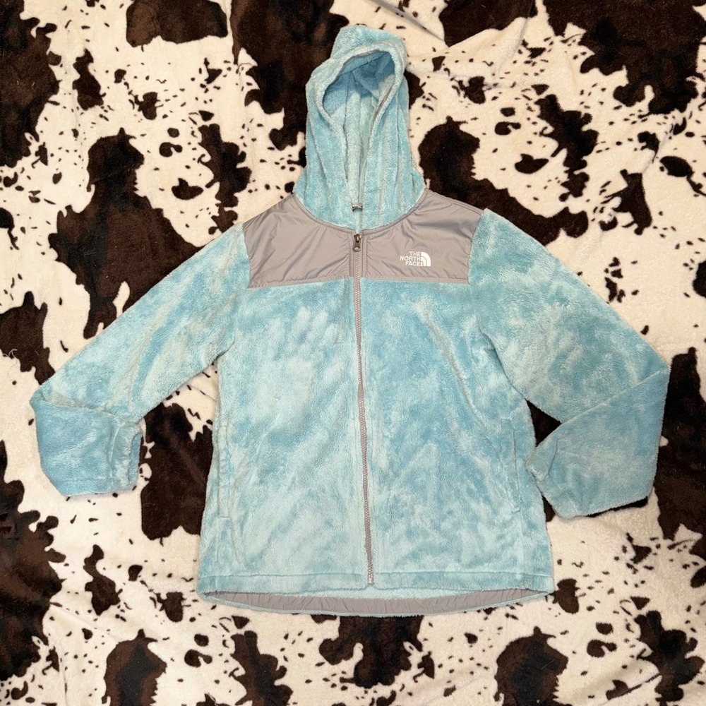 The North Face Fleece Osolita Girls XL 18 Blue Grey Full Zip Gorpcore Jacket